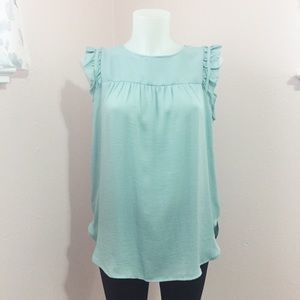 {Ann Taylor Loft} Ruffle Sleeve Blouse - nwot